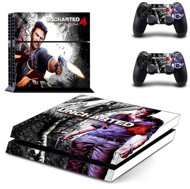 PS4 Skin Sticker Decal Cover of UNCHARTED 4 For Sony PS4 Console and 2 controller skins
