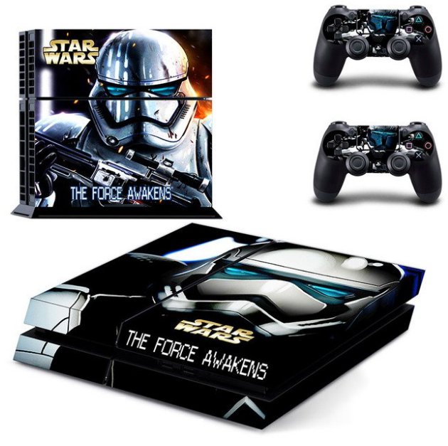 PS4 Skin Sticker Decal Cover of Star Wars The Force Awakens For Sony PS4 Console+2 controller skins