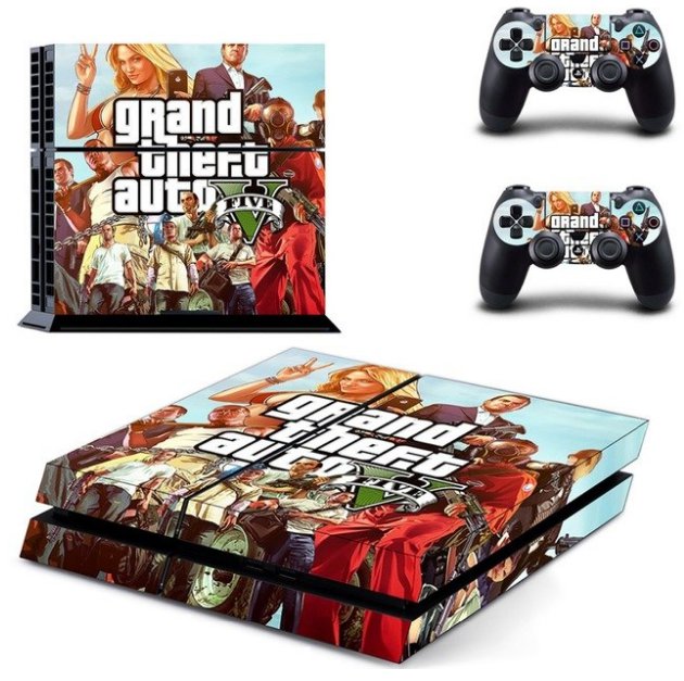 GTA Five Vinyl Cover Decal PS4 Skin Sticker for Sony PS4 Console+2 Controller Skins Stickers