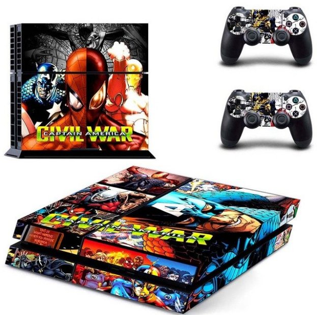 2016 Captain America: Civil War Vinyl PS4 Game Skins Sticker For Sony PS4 Console+Controller