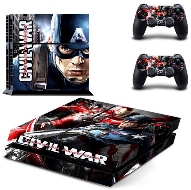 2016 Captain America: Civil War Vinyl PS4 Game Skins Sticker For Sony PS4 Console+Controller