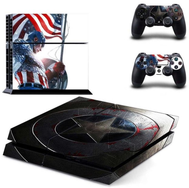 Marvel's Captain America:Civil War Vinyl Sticker Skin For PS4 Console+Free Controller Cover Decal