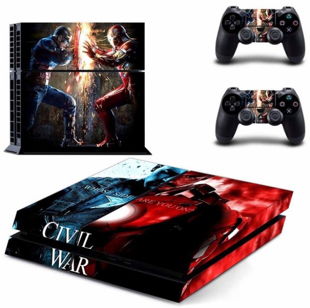 Marvel's Captain America:Civil War Vinyl Sticker Skin For PS4 Console+Free Controller Cover Decal