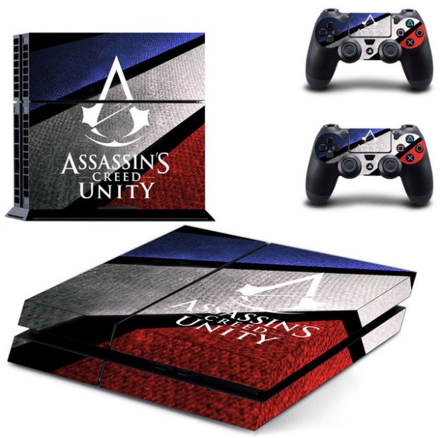 ASSASSINS CREED UNITY PS4 Console Designer Skin Sticker for Sony PS4+2Decals for PS4 Dualshock
