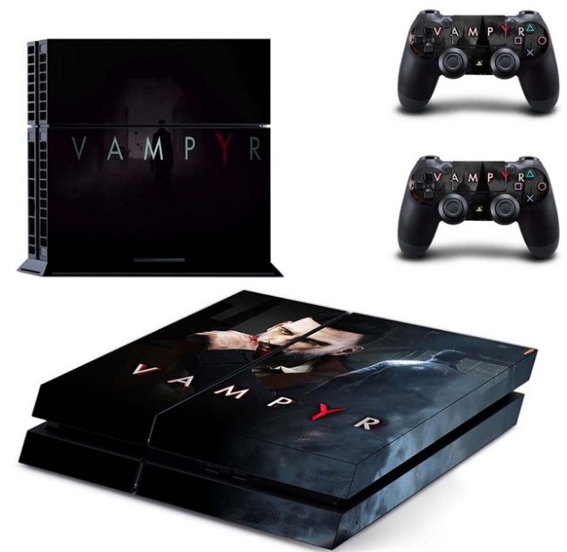 Vampyr Decal PS4 Skin Vinyl Design Stickers Cover Kit for Sony PS4 Console+2 Controller