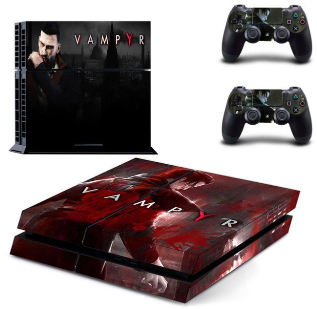 Vampyr Decal PS4 Skin Vinyl Design Stickers Cover Kit for Sony PS4 Console+2 Controller