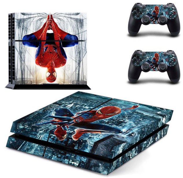 Spider-man PS4 Skin Sticker Decal Cover for Sony PS4 Console and 2 controller skins