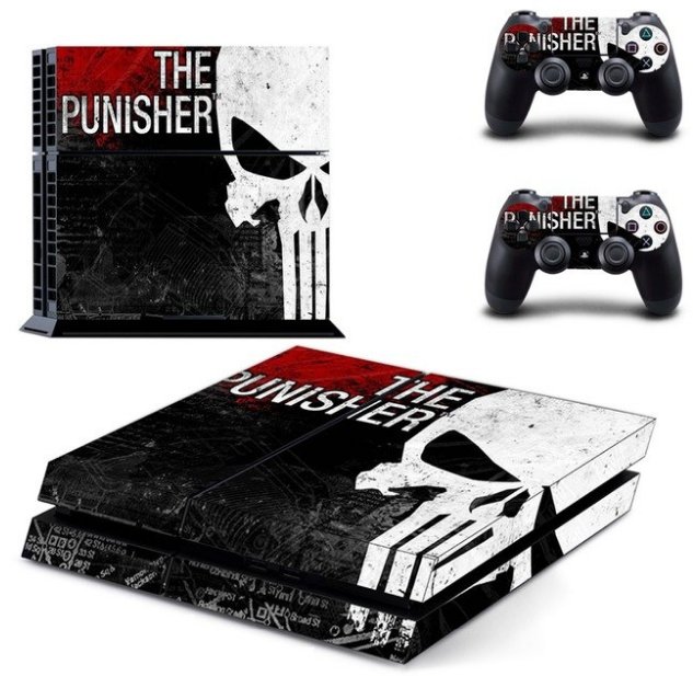 The Punisher PS4 Skin Sticker for PS4 Console +2 Controllers Vinyl Decal Stickers