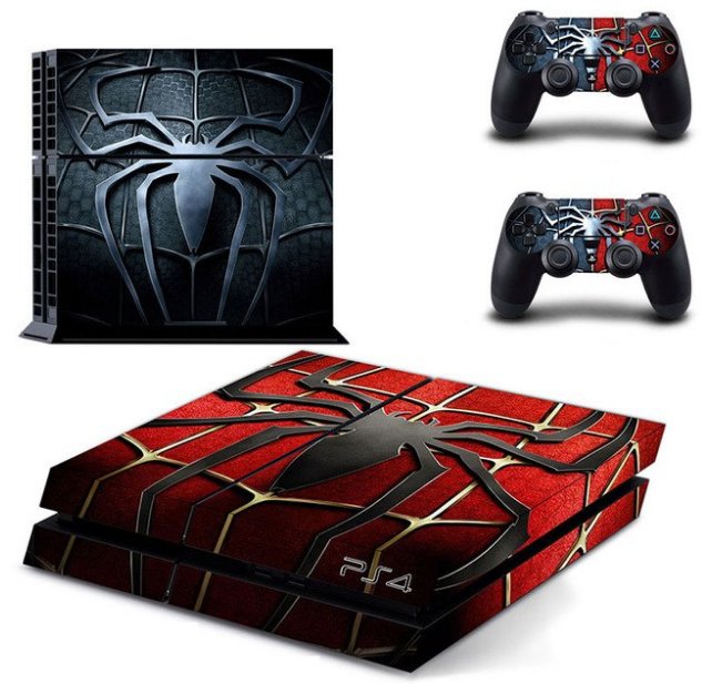 Spider Design Cover Skin Sticker For PS4 PlayStation Console 2 Controller