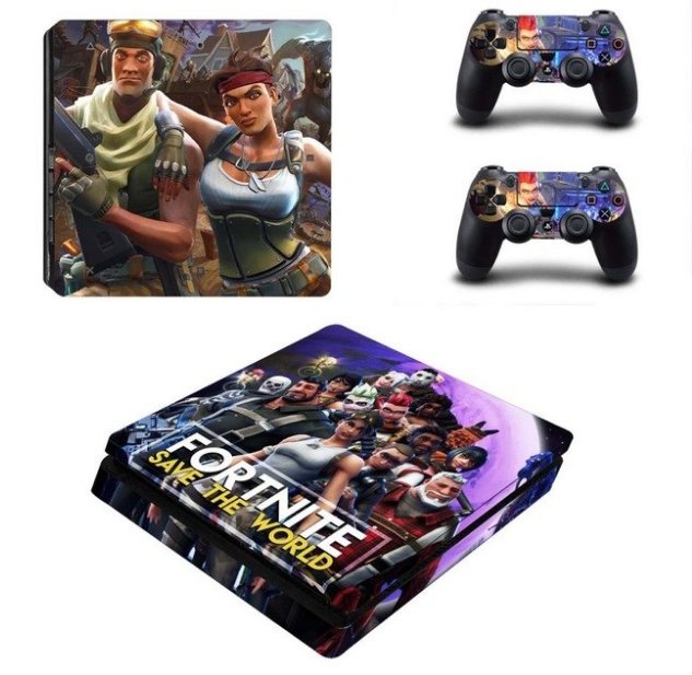 F Decal PS4 Slim Skin for PS4 Console PS4 Slim Skin Stickers + 2Pcs Controller Protective Skins