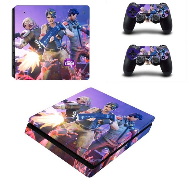 F Decal PS4 Slim Skin for PS4 Console PS4 Slim Skin Stickers + 2Pcs Controller Protective Skins