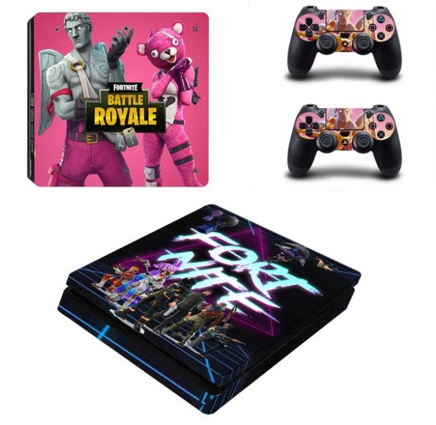 F Decal PS4 Slim Skin for PS4 Console PS4 Slim Skin Stickers + 2Pcs Controller Protective Skins