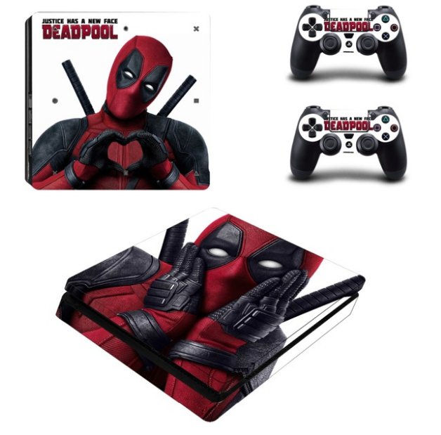 DeadPool Design Skin Full Cover PS4 Slim Sticker for Sony PS4 Console System +2Controller