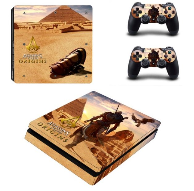 Assassins Creed Design Vinyl PS4 Slim Sticker for Sony PS4 Slim Console+2pcs Skin Decal Controller