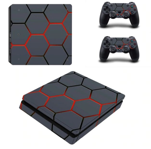 Skin For PS4 Slim Console Sticker For Sony PS4 Slim Skins + 2Pcs Controller Protective Cove