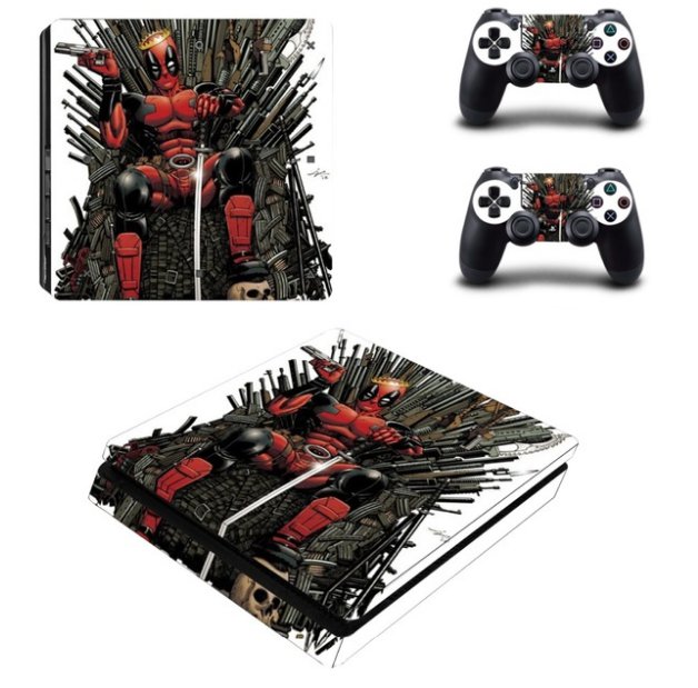 DeadPool Vinyl Decal PS4 S Console+Controller Skin Kit PS4 Slim Sticker for Sony PS 4 Slim Stickers