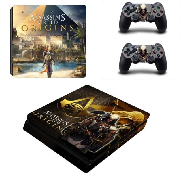 Assassins Creed Vinyl Cover Decal PS4 Slim Skin Sticker for PS4 Slim Console & 2 Controllers