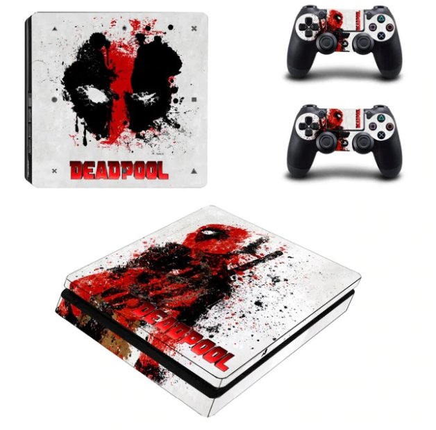 PS4 Slim Skin Sticker DeadPool Vinyl Decal Stickers for PS4 Console+2Controllers Skins Cover Kit