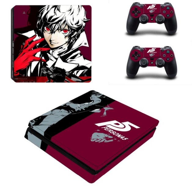 Persona 5 Vinyl Decal PS4 Slim Sticker for PS4 Slim Console+2Controller Skins for Sony PS4 Slim