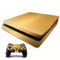 Golden Skin for PS4 Slim Console Sticker for Sony PS4 Slim Skins + 2Pcs Controller Protective Cover