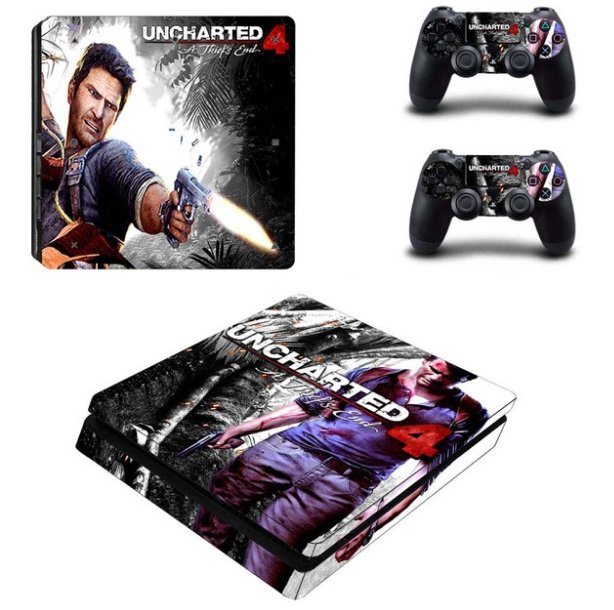 Uncharted 4 Full Body Protector Decal Skins for PS4 Slim Console+2 Controller PS4 Slim Skin Sticker