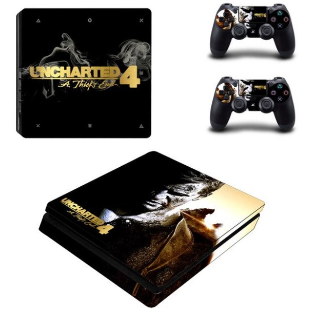Uncharted 4 Full Body Protector Decal Skins for PS4 Slim Console+2 Controller PS4 Slim Skin Sticker