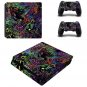 Graffiti PS4 Slim Skin Sticker Vinyl Decal Cover for Sony PS4 Slim Console System+2 Controllers