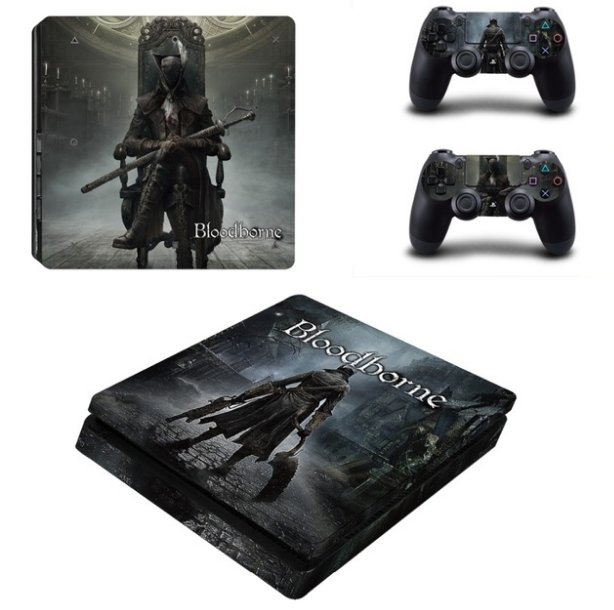 Bloodbrone Vinyl Decal PS4 Slim Sticker for PS4 Slim Console+2Controller Skins for Sony PS4 Slim