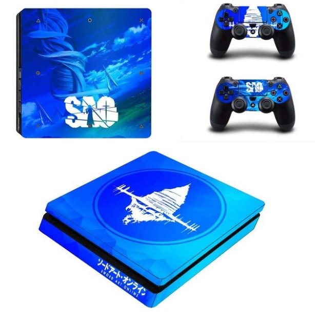 Sword Art Online Vinyl Decal Skin PS4 Slim Sticker for Sony PS4 Console System+2Controller Skins