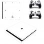 White Vinyl Decal PS4 Slim Sticker for PS4 Slim Console+2Controller Skins for Sony PS4 Slim Cover