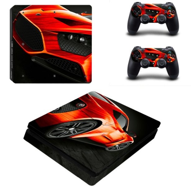 Super Car Decal Skin For PS4 Slim Console Cover For PS4 Slim Skin Stickers+ Controll
