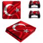 Turkey Flag Decal PS4 Slim Skin For PS4 Console PS4 Slim Skin Stickers+2Pcs Controller Protective