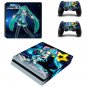 Hatsune Miku PS4 Slim Full Body Cover Skin Vinyl Decal Sticker for PS4 S Console+Controller