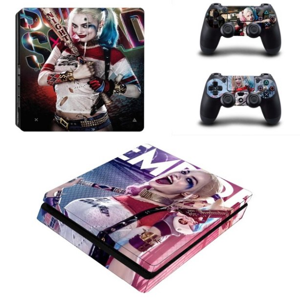 Harley Quinn PS4 Slim Skin Sticker Decal for PS4 Slim Console+2 Controllers PS4 Slim Stickers