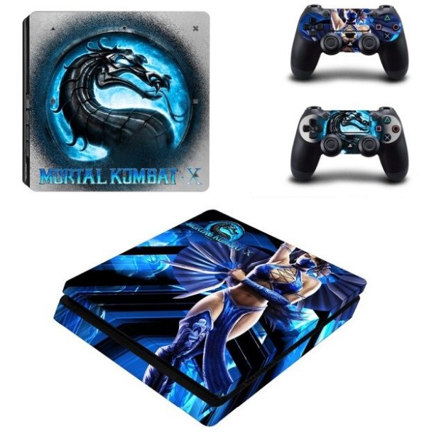 Mortal Kombat Vinyl Cover Decal PS4 Slim Skin Sticker for Sony PS4 Console+2PCS Design Stickers
