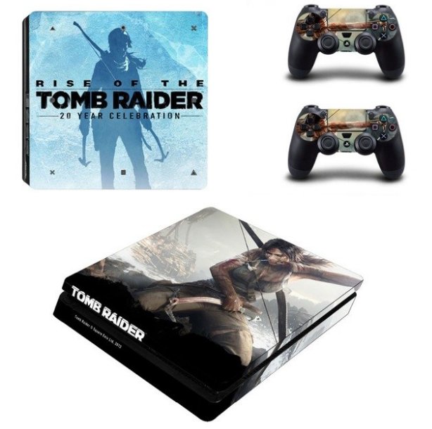 Tomb Raider PS4 Slim Skin Sticker For PS4 Slim Console+ Controller Vinyl Skin For PS4 Silm Console