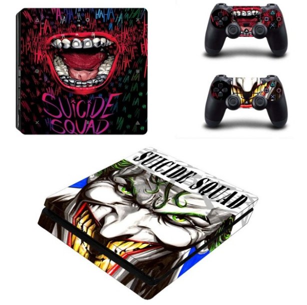 Suicide Squad Vinyl Decal PS4 Slim Skin for PS4 Console PS4 Slim Skin Stickers+2Pcs Controller