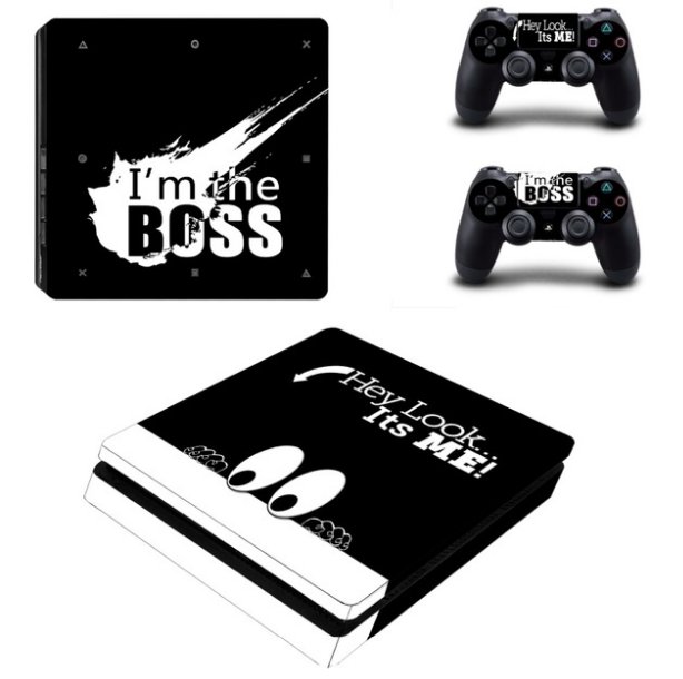 I'm the BOSS Vinyl Decal Skin PS4 Slim Sticker for PS4 Slim Console System Skin+2Controller Stickers