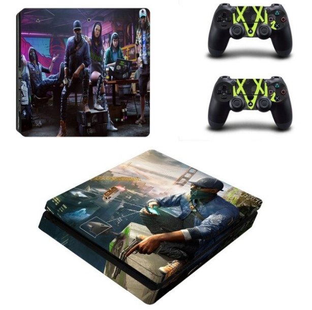 Watch Dog Vinyl Decal PS4 Slim Skin PS4 Slim Console+Controller Sticker for Sony PS4 Slim Stickers