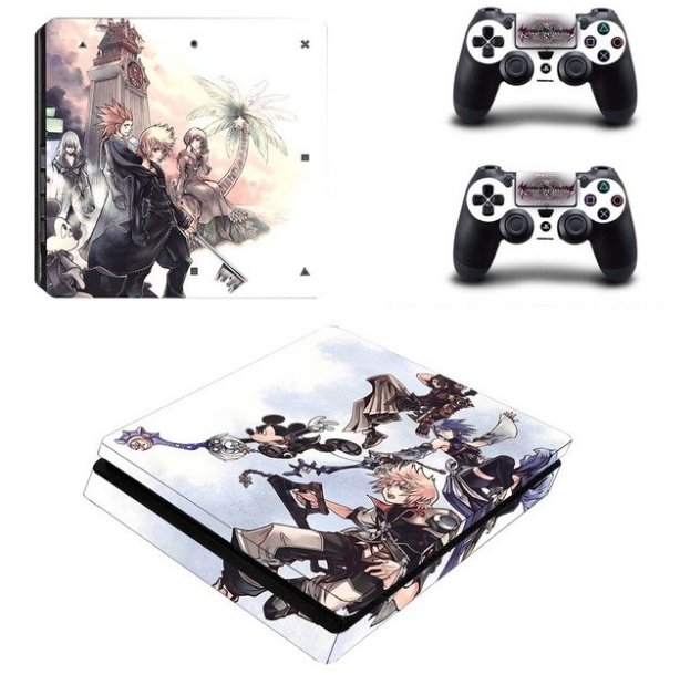 Kingdom Hearts PS4 Slim Console Skin PS4 Slim 2 Controller Stickers for Sony PS4 Slim Protective