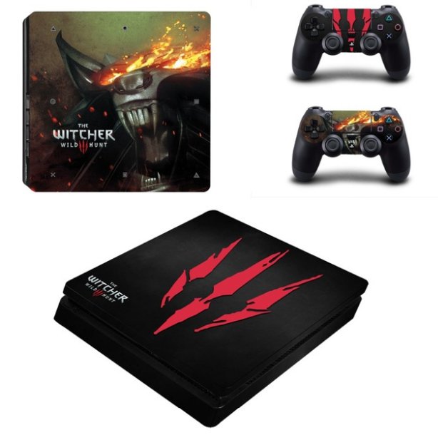 The Witcher PS4 Slim Sticker For Sony PS4 Slim Console+2Controller Skin Sticker For PS4 S Skin