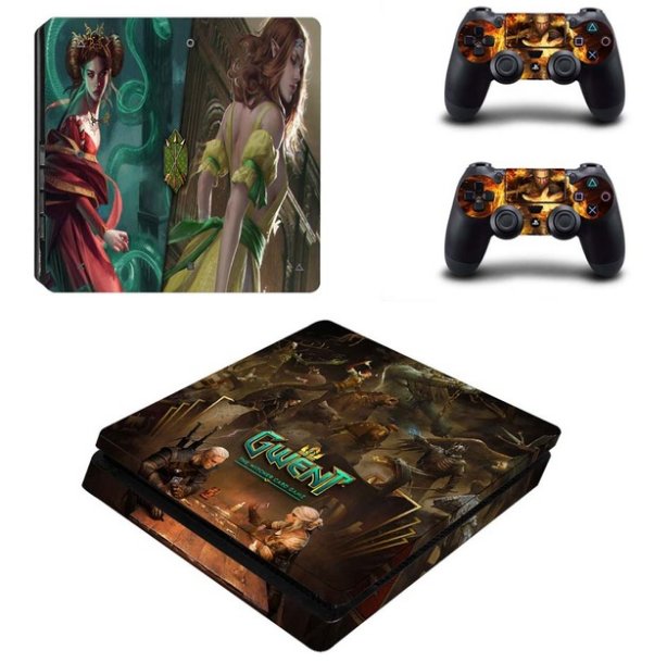 GWENT: The Witcher Card Game Vinyl Cover Skin PS4 Slim Skin Sticker for PS4 Console+2Controllers