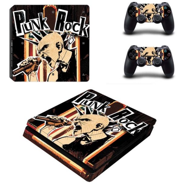 PS4 Slim Skin Sticker Kit for Playstation 4 S Console and Controller - Punk Rock Vinyl Decal