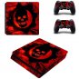 Red Skull Vinyl Decal Full Body Cover Skins PS4 Slim Sticker for Sony PS4 Slim Console+Controller