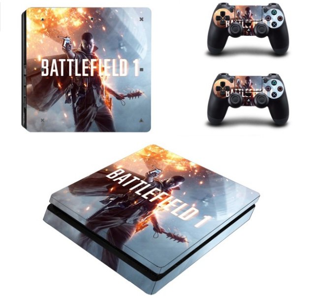 Battlefield 1 Decal Skin For PS4 Slim Console Cover For PS4 Slim Skin Stickers+ Controll