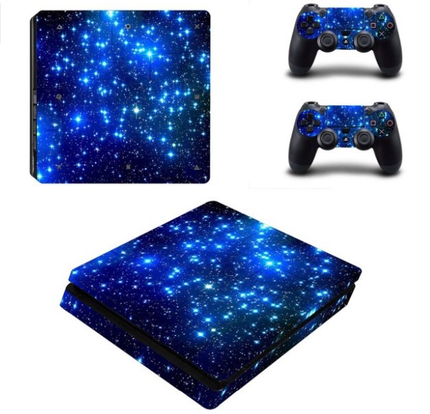 PS4 S Slim Skin Cosmic Nebular Sticker Vinly Decal for Sony PS4 S Slim Console and Controller