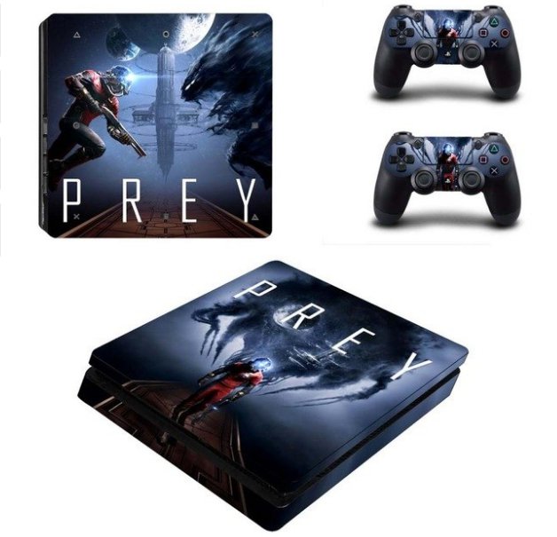 PREY PS4 Slim Sticker For Sony PS4 Slim Console+Two Controller Skin Sticker For PS4 S Skin