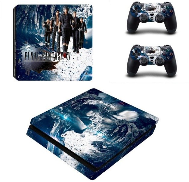 Final Fantasy Decal Skin For PS4 Slim Console Cover For PS4 Slim Skin Stickers+ Controll