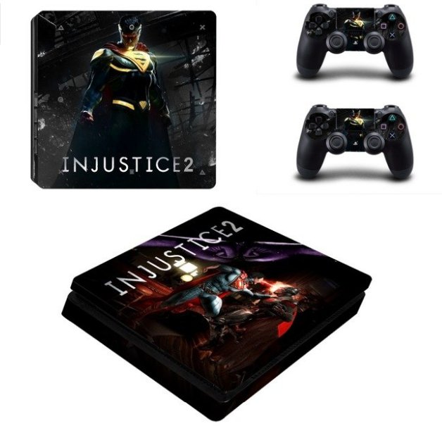 Injustice 2 Decal Warp Skin PS4 Slim Sticker for Playstation 4 Console and Two Controller Stickers