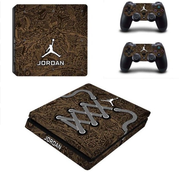 PS4 Slim Sticker Vinyl Design Air Man Jordan Skins Kit for PS4 Slim Console+2Controllers